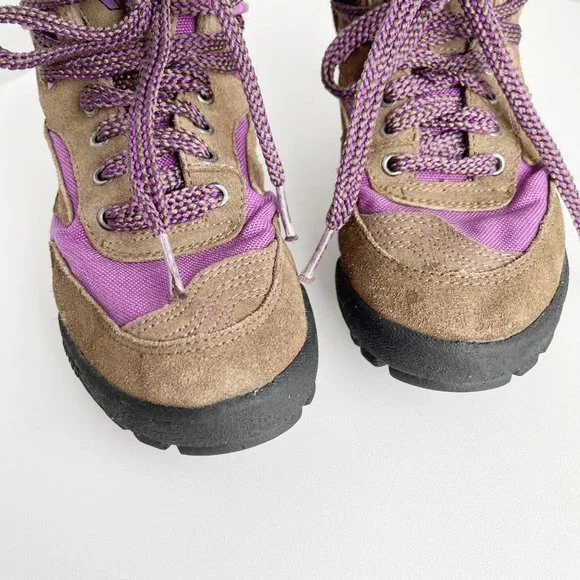 Vintage Hi-Tec | Brown Purple Leather Hiking Sneaker / Ankle Boot | 6.5 - Picture 6 of 9
